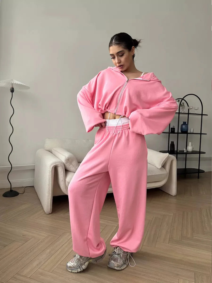 Hoodies Pant Two Piece Sets Women Tracksuit Set Autumn Pant Set Jogger Y2k Sweatshirts Sports Elastic Waist Pants Matching Sets