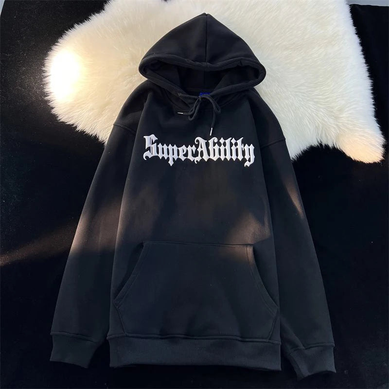 Harajuku Streetwear Sweatshirt Unisex Oversized Y2K Stars Printed Loose Hoodies for Men Grunge E-girls Autumn Winter Cute Tops