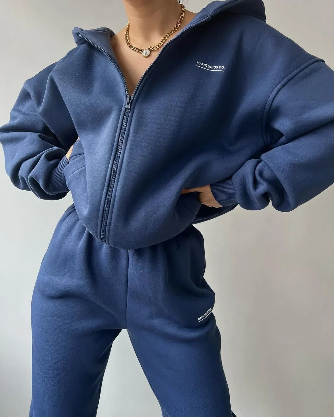 Women's Tracksuit Suit Autumn Fashion Warm Hoodie Sweatshirts Two Pieces Oversized Solid Casual Hoody Pullovers Long Pant Sets