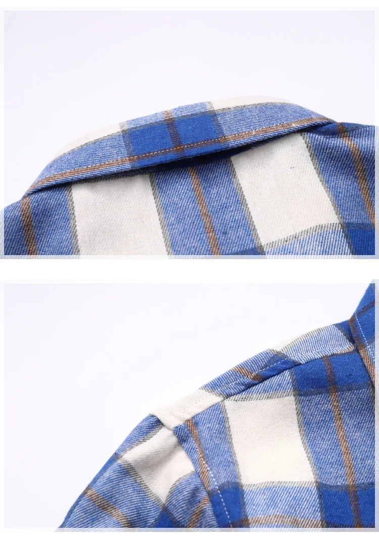 Striped Plaid Short Sleeved Shirt Men's Single-breasted Square Collar Cotton Shirts Summer Fashion Casual Camisa Men Chemise 7XL