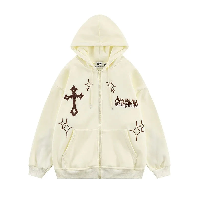 Gothic Embroidery Unisex Hoodies