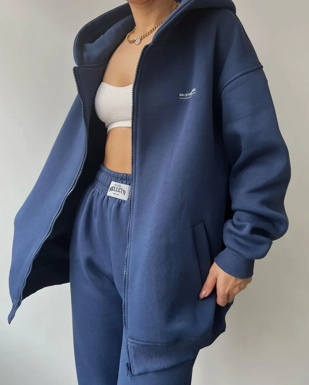 Women's Tracksuit Suit Autumn Fashion Warm Hoodie Sweatshirts Two Pieces Oversized Solid Casual Hoody Pullovers Long Pant Sets