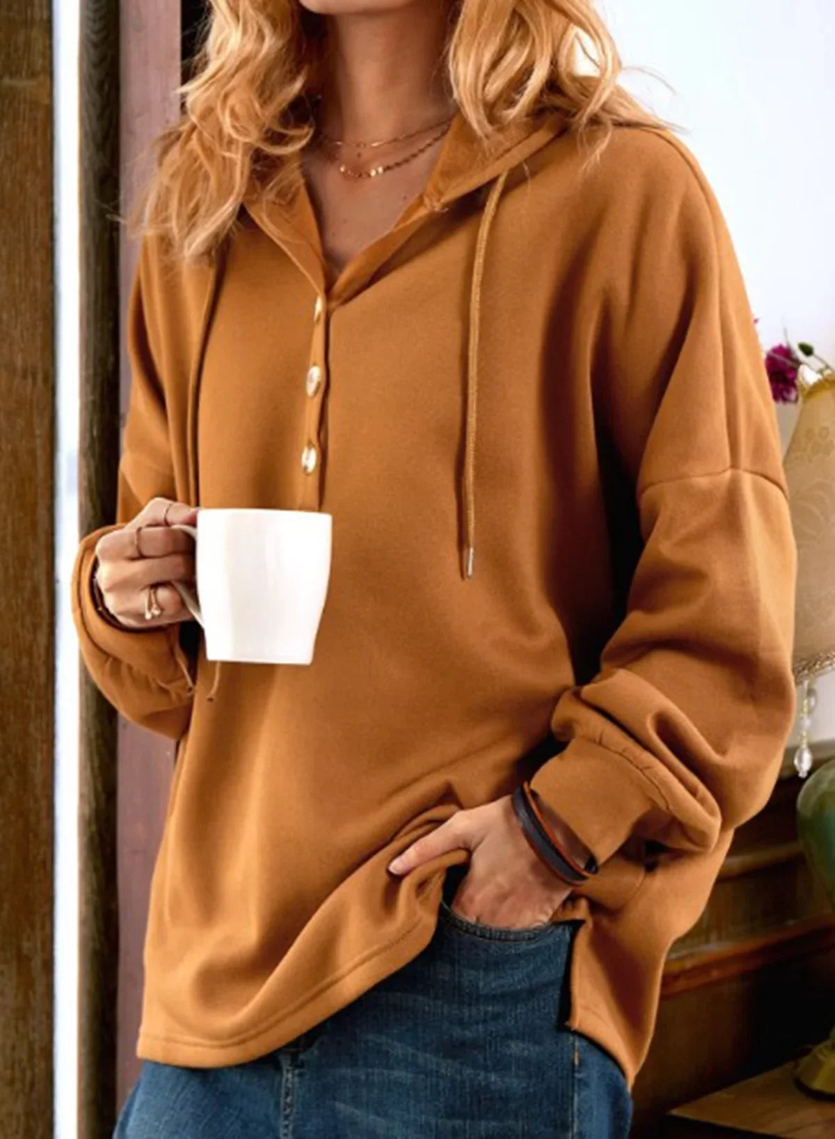 2024 New Fashion Autumn/Winter Women's Hoodie Short Casual Solid Cotton Temperament Commuter Sports Warm Sweater