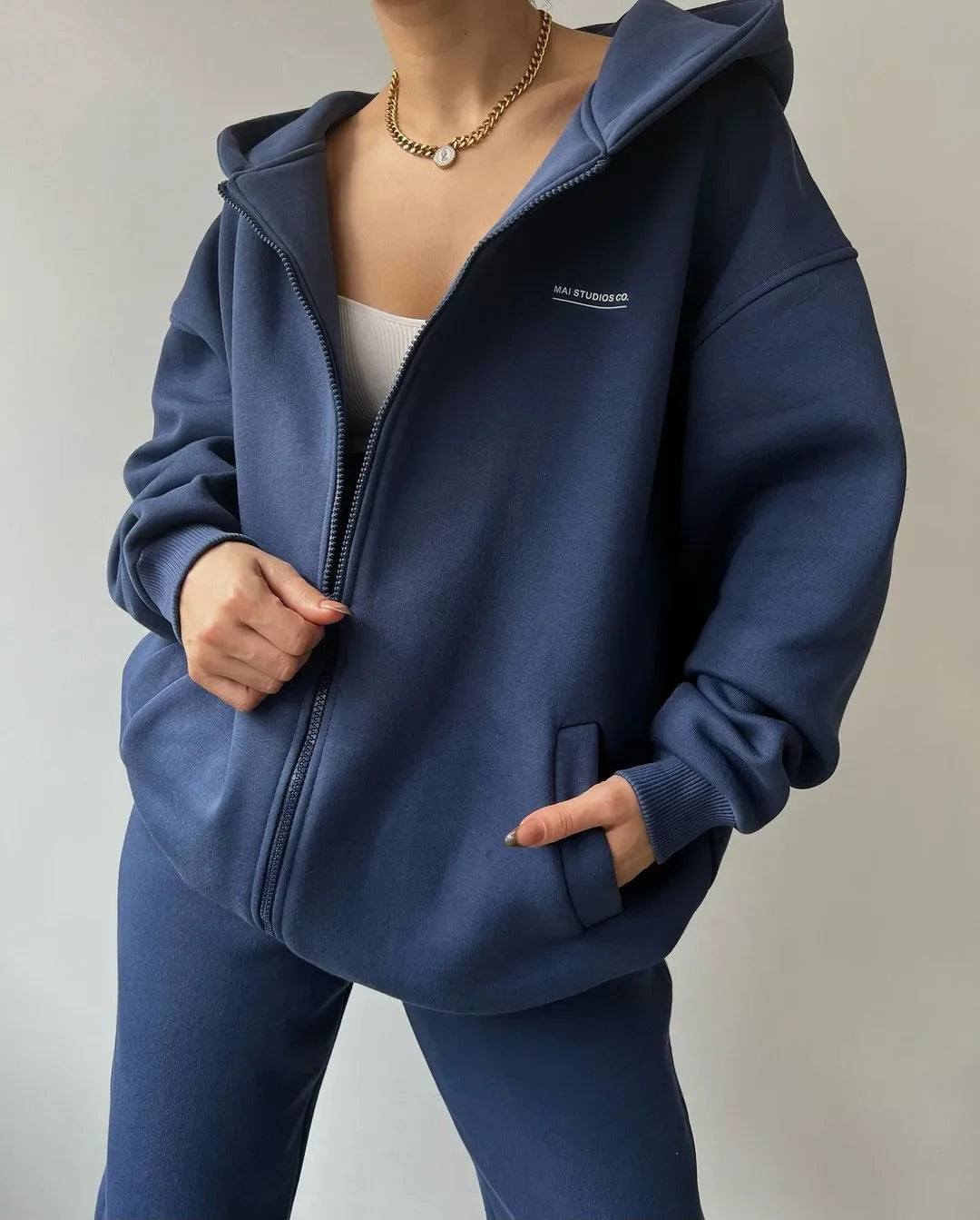 Women's Tracksuit Suit Autumn Fashion Warm Hoodie Sweatshirts Two Pieces Oversized Solid Casual Hoody Pullovers Long Pant Sets