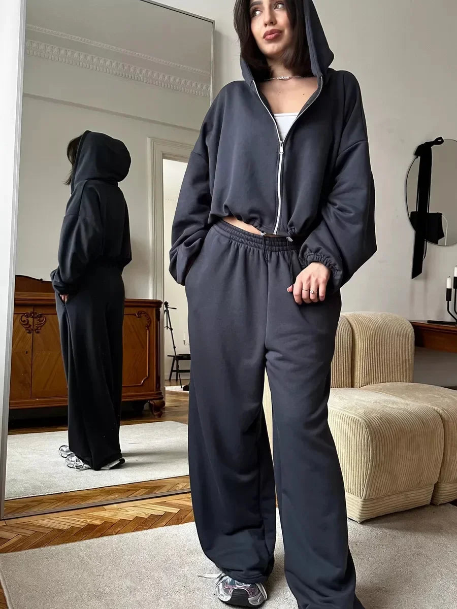 Hoodies Pant Two Piece Sets Women Tracksuit Set Autumn Pant Set Jogger Y2k Sweatshirts Sports Elastic Waist Pants Matching Sets