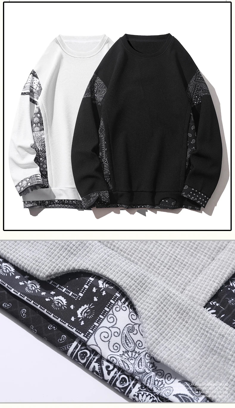 2024 New Mens Fashion Casual Hoodie Male Sportswear Pullover Patchwork Autumn Hoodie Sweatshirt Large Size Men Hip Hop Hoodies