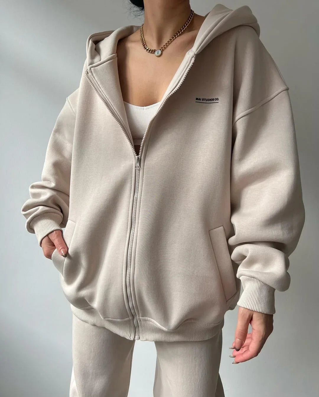 Women's Tracksuit Suit Autumn Fashion Warm Hoodie Sweatshirts Two Pieces Oversized Solid Casual Hoody Pullovers Long Pant Sets
