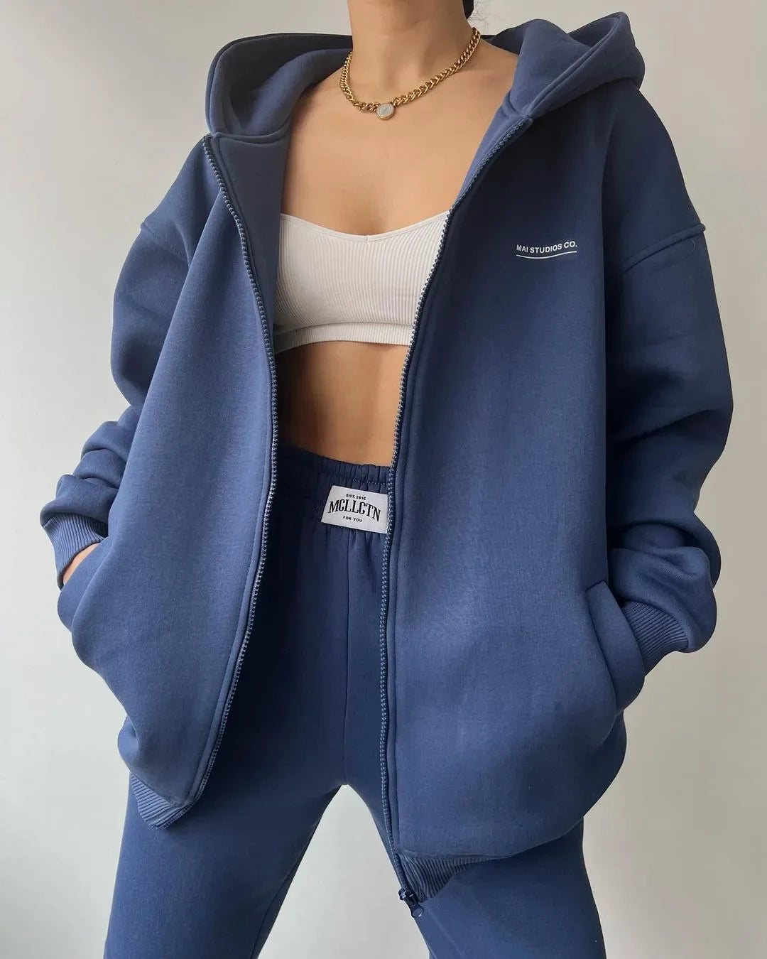 Women's Tracksuit Suit Autumn Fashion Warm Hoodie Sweatshirts Two Pieces Oversized Solid Casual Hoody Pullovers Long Pant Sets