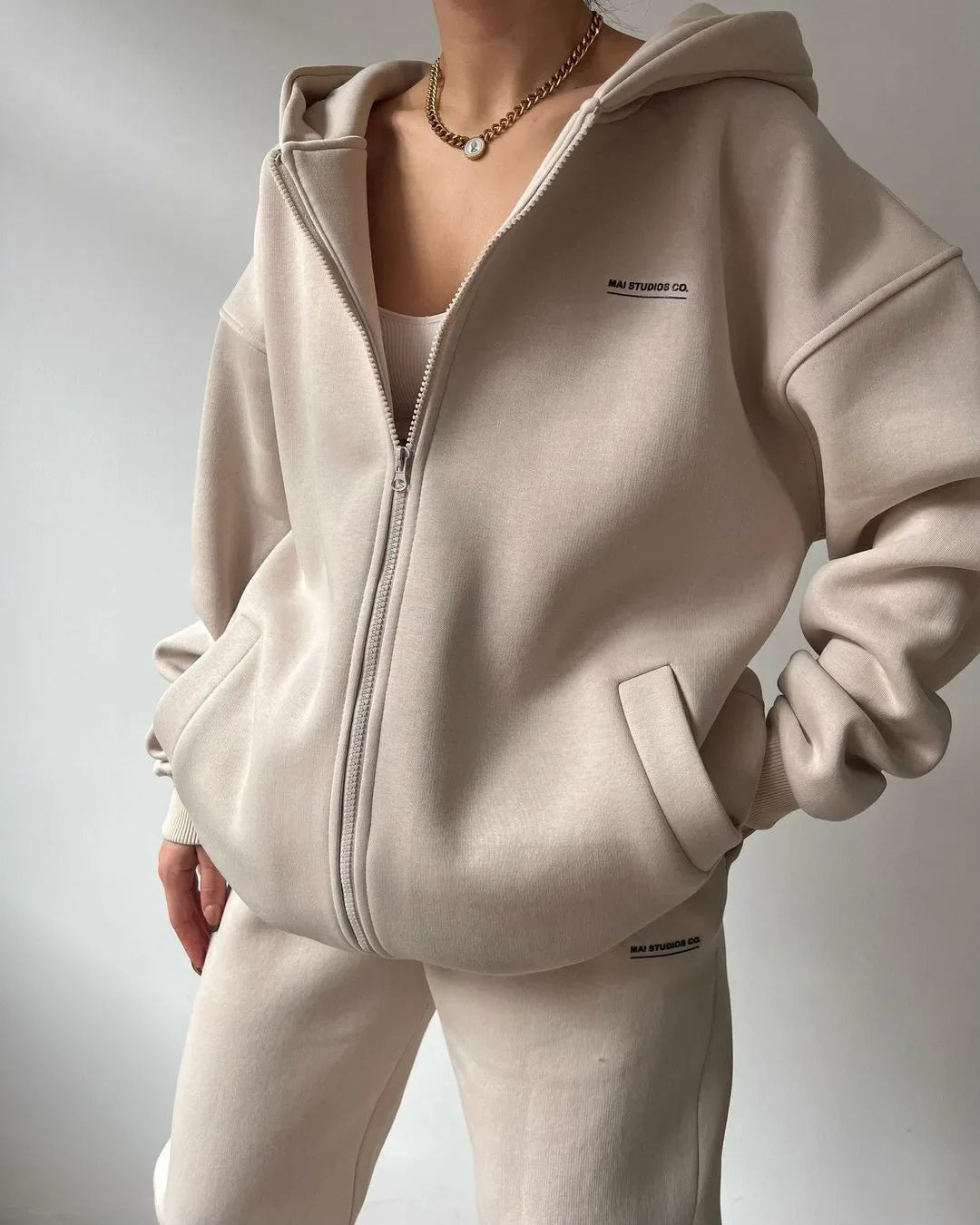Women's Tracksuit Suit Autumn Fashion Warm Hoodie Sweatshirts Two Pieces Oversized Solid Casual Hoody Pullovers Long Pant Sets