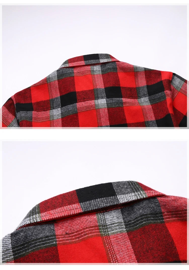 Striped Plaid Short Sleeved Shirt Men's Single-breasted Square Collar Cotton Shirts Summer Fashion Casual Camisa Men Chemise 7XL