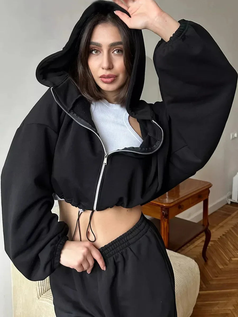 Hoodies Pant Two Piece Sets Women Tracksuit Set Autumn Pant Set Jogger Y2k Sweatshirts Sports Elastic Waist Pants Matching Sets