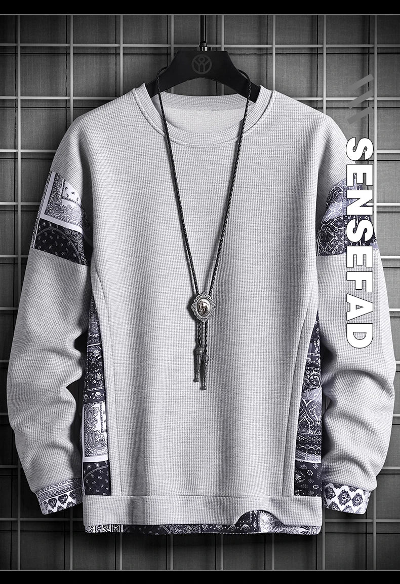2024 New Mens Fashion Casual Hoodie Male Sportswear Pullover Patchwork Autumn Hoodie Sweatshirt Large Size Men Hip Hop Hoodies