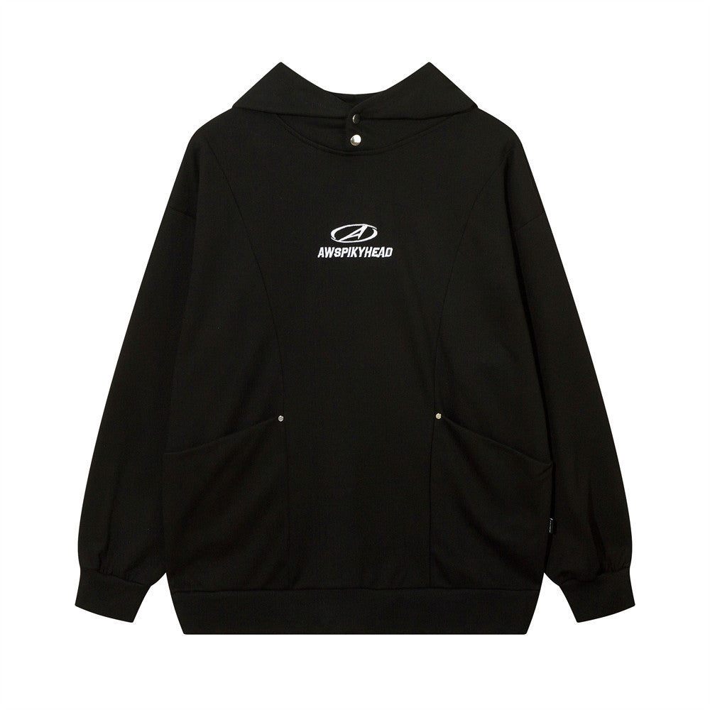 Simple Embroidery Letter Pullover Sweatshirt Men
