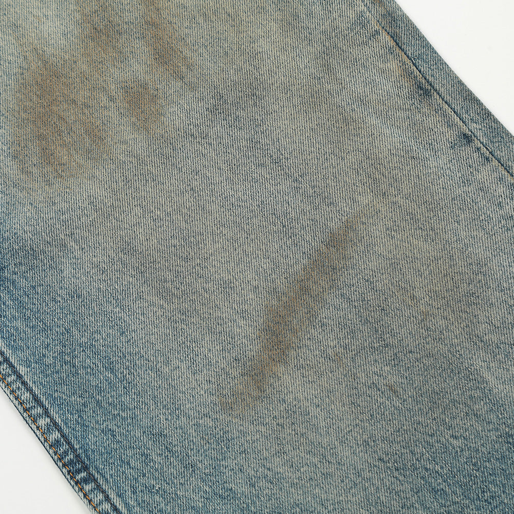 Washed Denim Mop Trousers Men