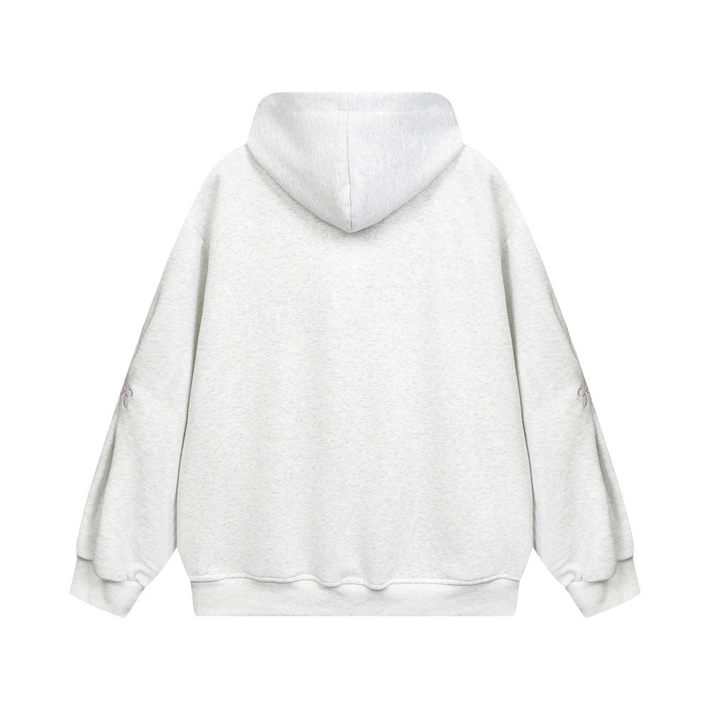 Bow Embroidery Letter Loose Sweatshirt Men