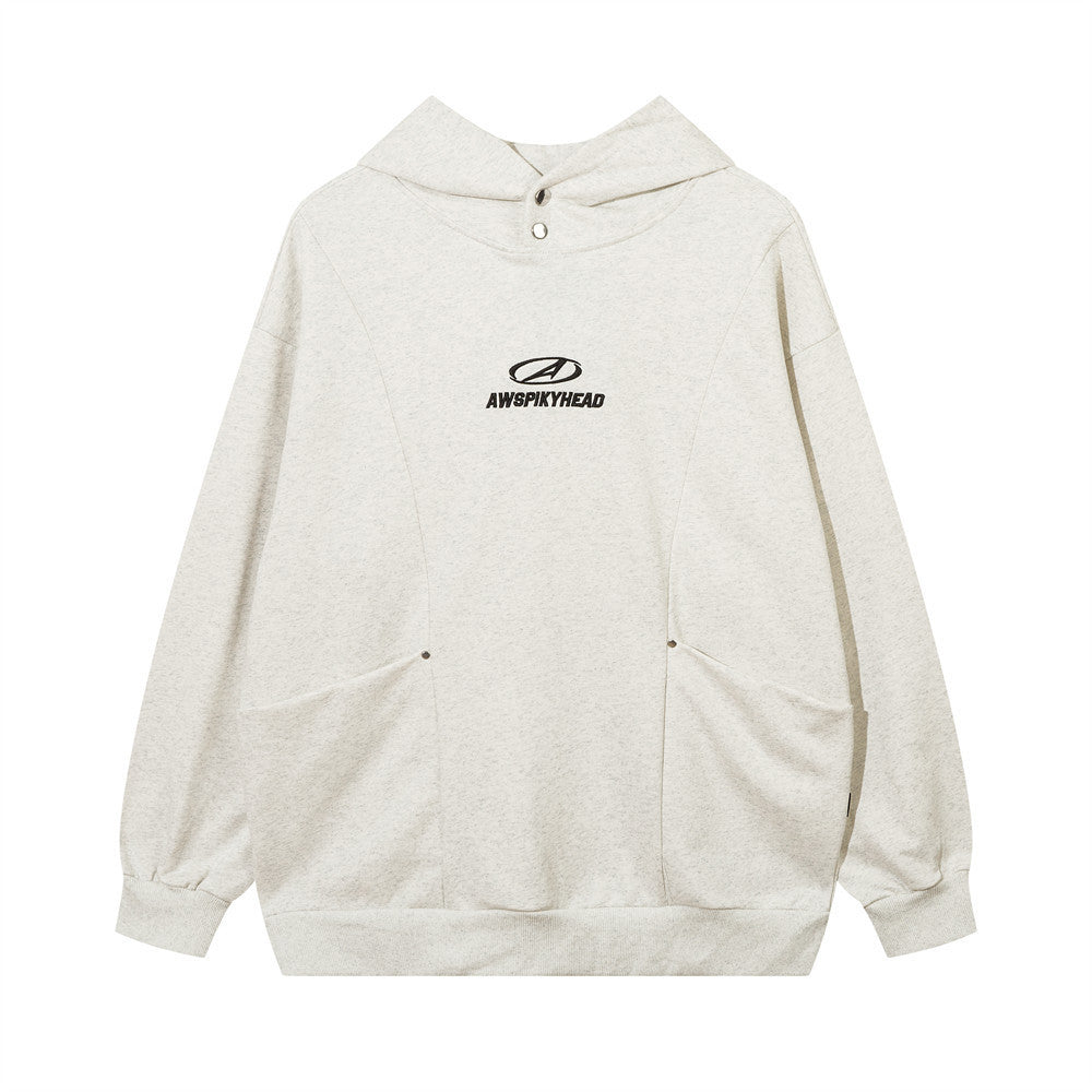 Simple Embroidery Letter Pullover Sweatshirt Men