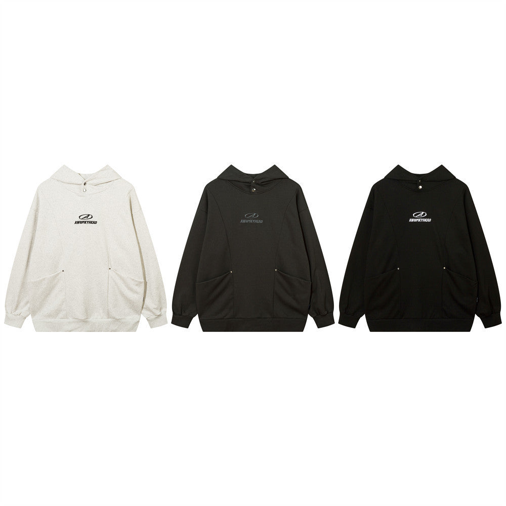 Simple Embroidery Letter Pullover Sweatshirt Men