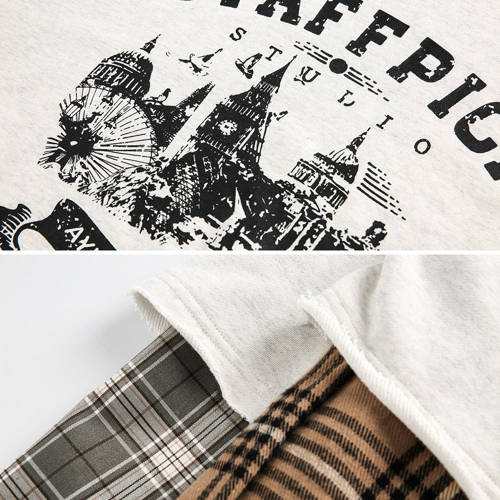 Retro City Printed Crew Neck Sweatshirt Men