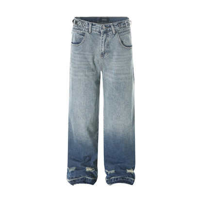 Gradient Denim Straight-leg Trousers Men