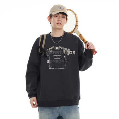 Design Sense Printed Crew Neck Sweatshirt Men