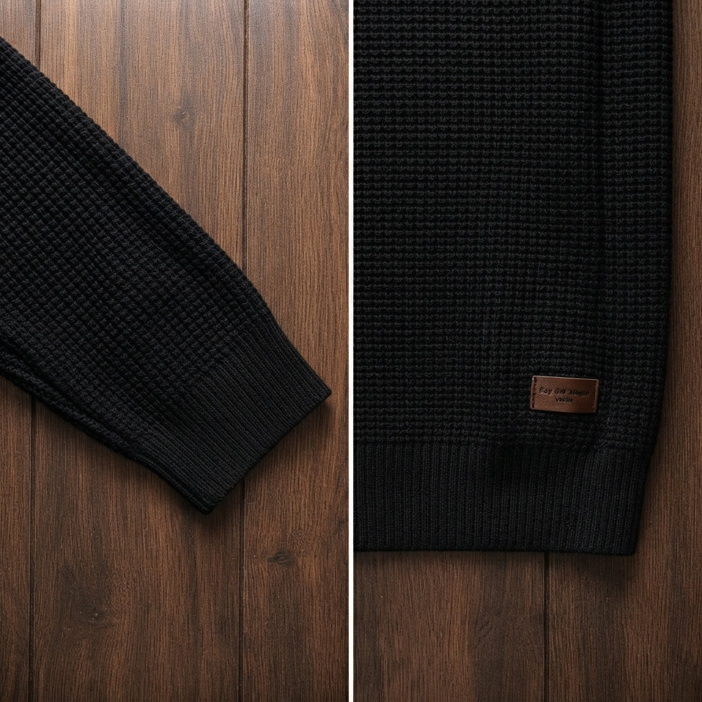 WAFFLE KNIT SWEATER