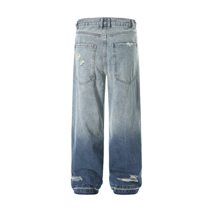 Gradient Denim Straight-leg Trousers Men