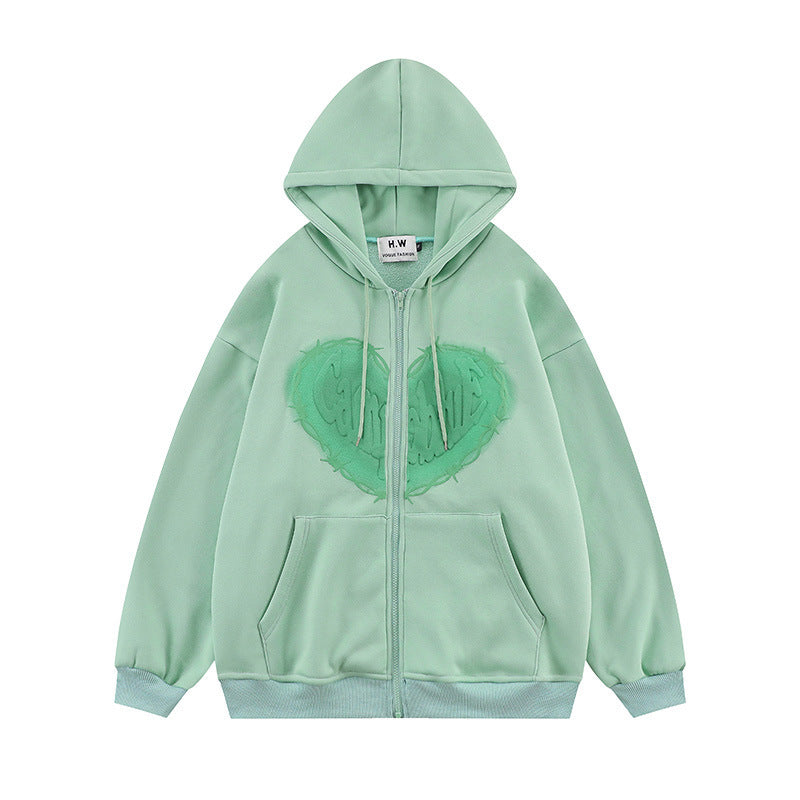 Unisex Heart Foam Print Hoodie