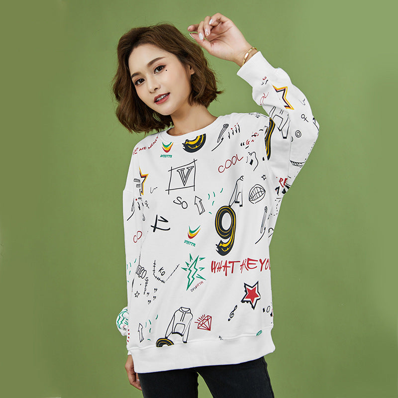 Women's hoodie hoodie casual casual loose round