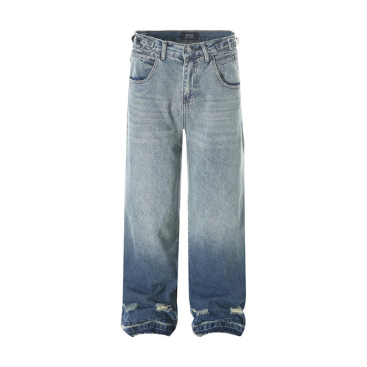 Gradient Denim Straight-leg Trousers Men