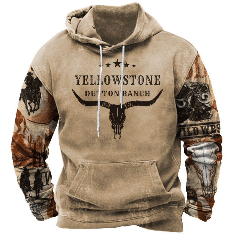 Men’s Street Trend Viking Mythology Hoodie