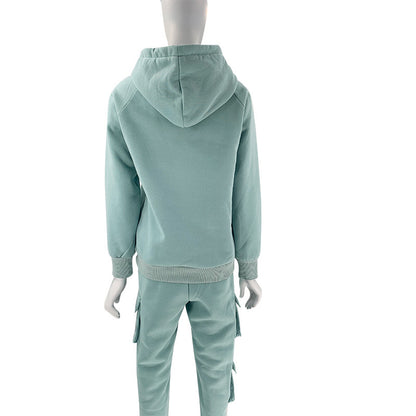 Solid Color Hooded Pocket Pants Casual