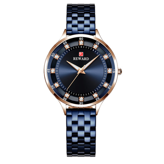 Ladies quartz watch with diamond band
