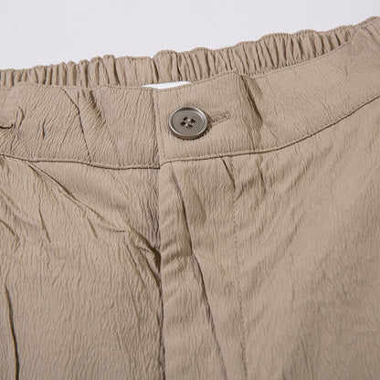Solid Color Pleated Casual Shorts Men