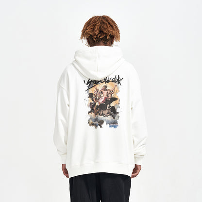 Retro Oil Painting Printed Loose Sweatshirt Men