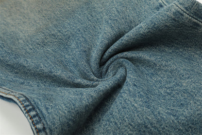 Washed Denim Mop Trousers Men