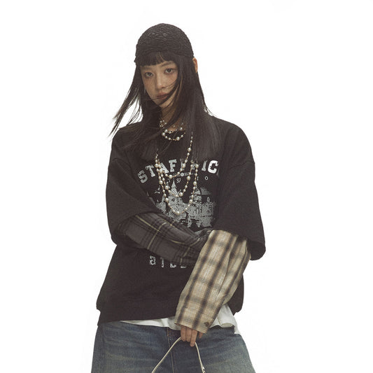 Retro City Printed Crew Neck Sweatshirt Men