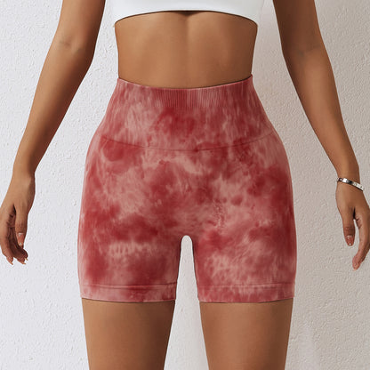 Splash Dyed Seamless Yoga Shorts For Women