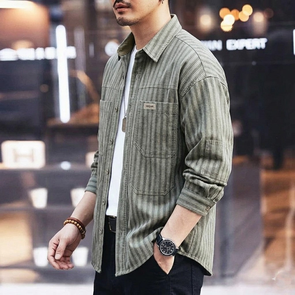 CLEAN STRIPE BUTTON-UP SHIRT