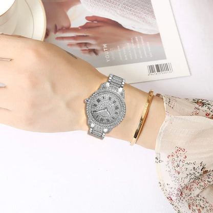 Diamond Women Watches Gold Watch Ladies Wrist Watches Luxury Brand Rhinestone Women Bracelet Watches Female Relogio Feminino