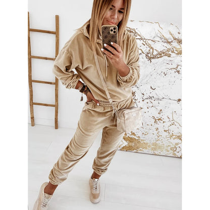 Autumn Velour Tracksuit Womens Velvet Set Woman Tracksuit Sets Winter Velvet Suit Two Piece Set Women 2 Piece Outfits