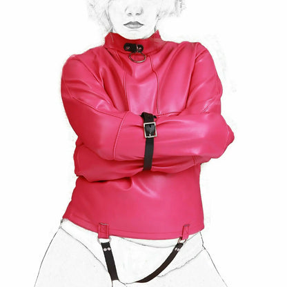 White Asylum Straight Jacket Costume S/M L/XL BODY HARNESS Restraint Armbinder