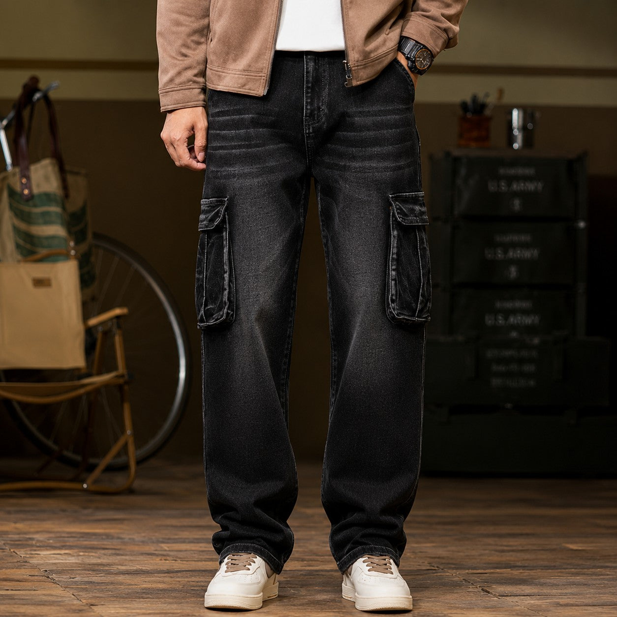 RELAXED CARGO JEANS