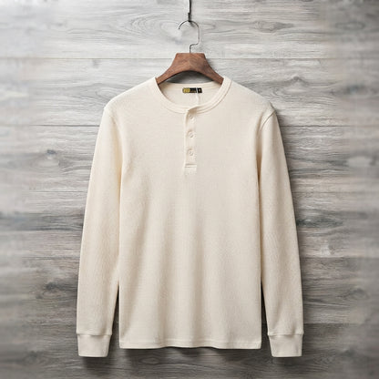 RIBBED HENLEY SWEATER