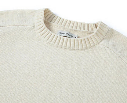 Chenille Sweater for Women O Neck Pullovers Ribbed Cuff Long Sleeve Knitted Tops Women Solid Sweater 2024 Cozy Sweaters Jumpers