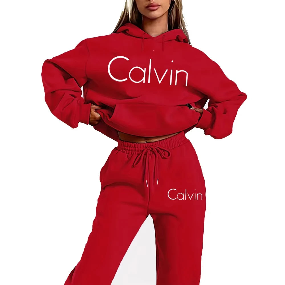 Letter Printed Women's Tracksuit Quality Two Piece Set for Women Fashion Jogging Sweatshirt Suit Drawstring Sports Daily Hooded