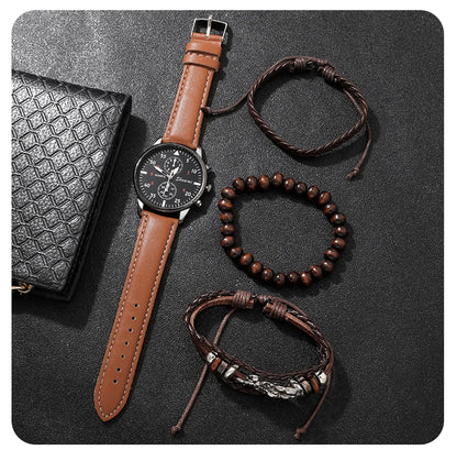 Fashion Mens Watches Luxury Casual Business Watch for Men Leather Strap Sports Big Dial Quartz Wrist Watch Relogio Masculino