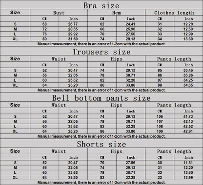 Women's Clothes 2 Pieces Workout Tracksuit Yoga Set Sportswear Gym Clothing High Waist Bell-bottoms Sexy Fitness Bta Sports Suit