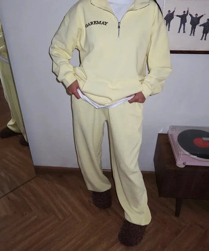 Two-piece Set with Thickened Embroidered Long-sleeved Sweatshirt and Long Pants Women’s Wear New Versatile Casual Fashionable