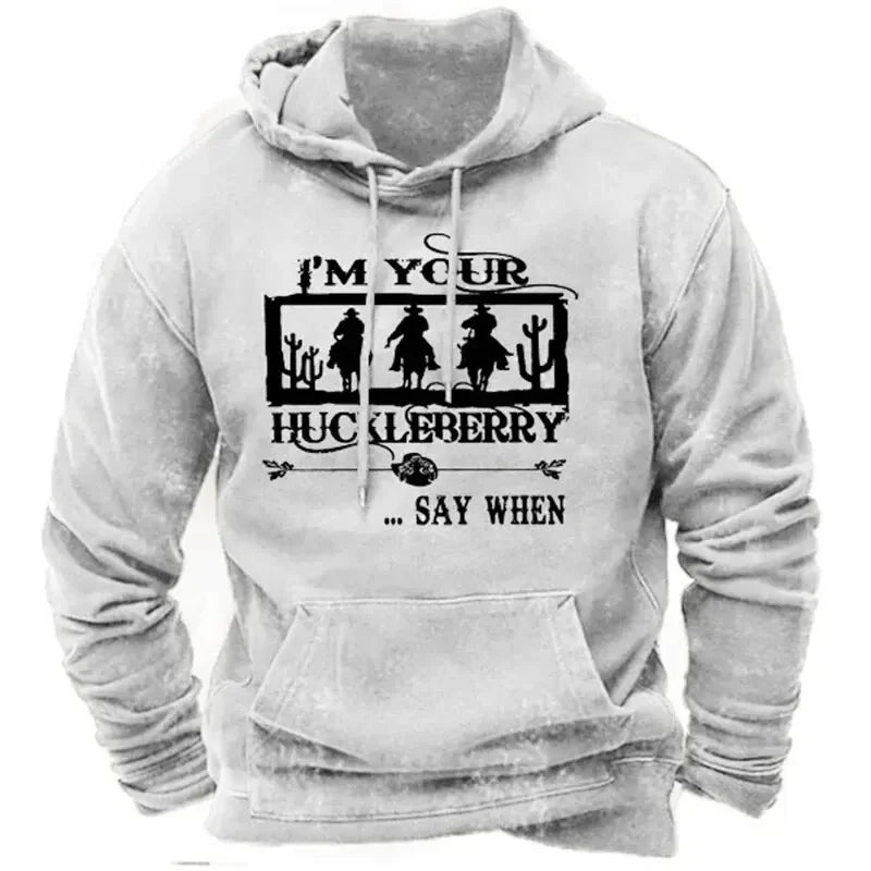 Vintage Men's Hoodie Yellowstone Park 3D Print Pullover Y2K Men's Tops Street Fashion Oversized Hoodie Casual Men's Clothing