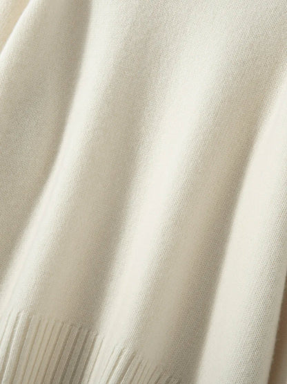Women's 100% Cashmere Sweater Turtleneck Raglan Sleeve Pullover Autumn Winter Thick Casual Loose Style Cashmere Knitwear Korean
